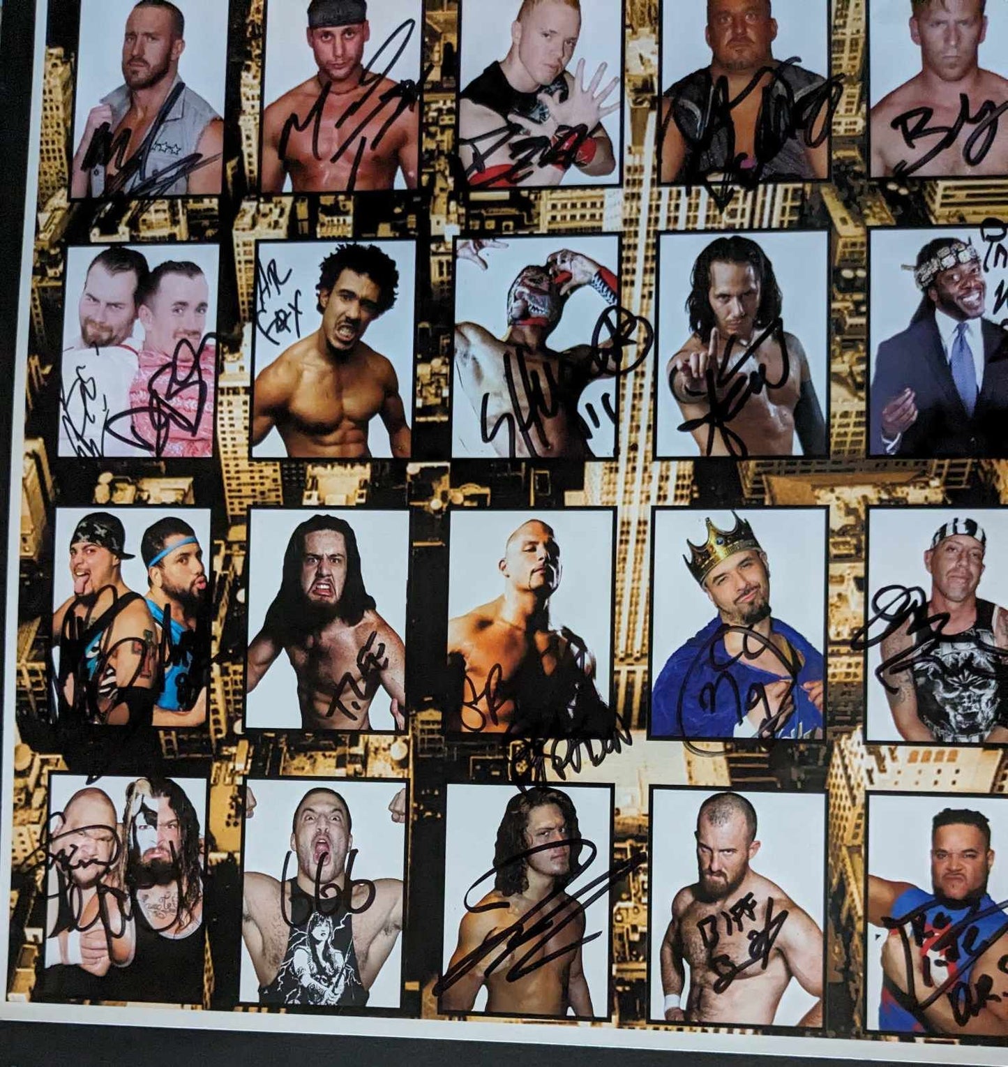 ICW Double Impact Signed 11x17 Poster Photo 30+ Autos