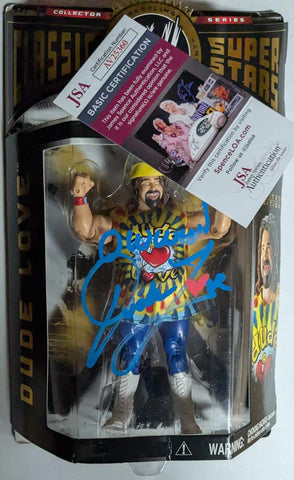 Dude Love Classic Superstars Signed Figure JSA COA