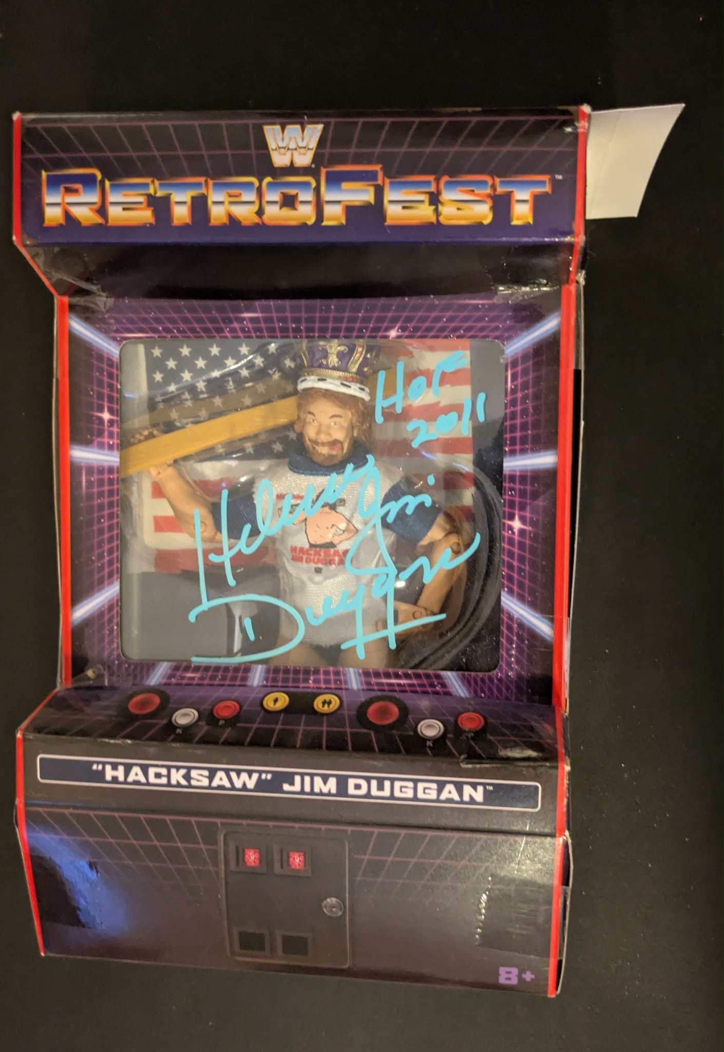 Hacksaw Jim Duggan Signed WWE Elite Figure Retrofest JSA COA