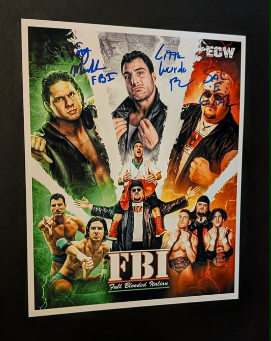 FBI ECW Tony Mamaluke Big Sal Little Guido Custom Triple Signed Photo COA