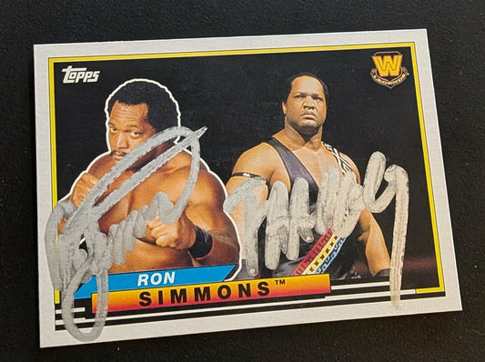 Ron Simmons & Faarooq Signed 2x 2018 Topps Heritage Big Legends COA