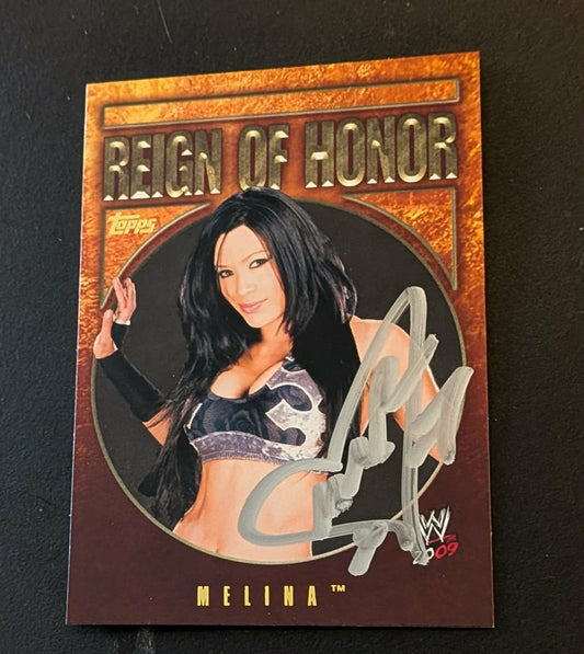 Melina 2009 Signed Topps Reign of Honor #6 COA