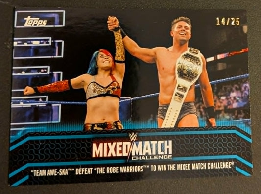 2018 Topps Women's Division Mixed Match Asuka & The Miz #MM-24 BLUE #/25