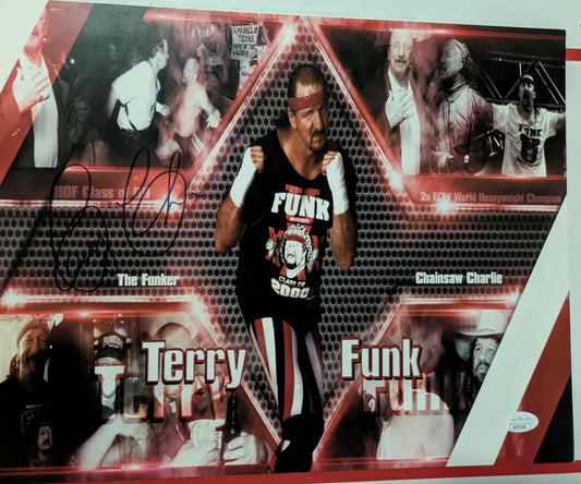 Terry Funk Signed 11x14 Photo JSA (w/Toploader)