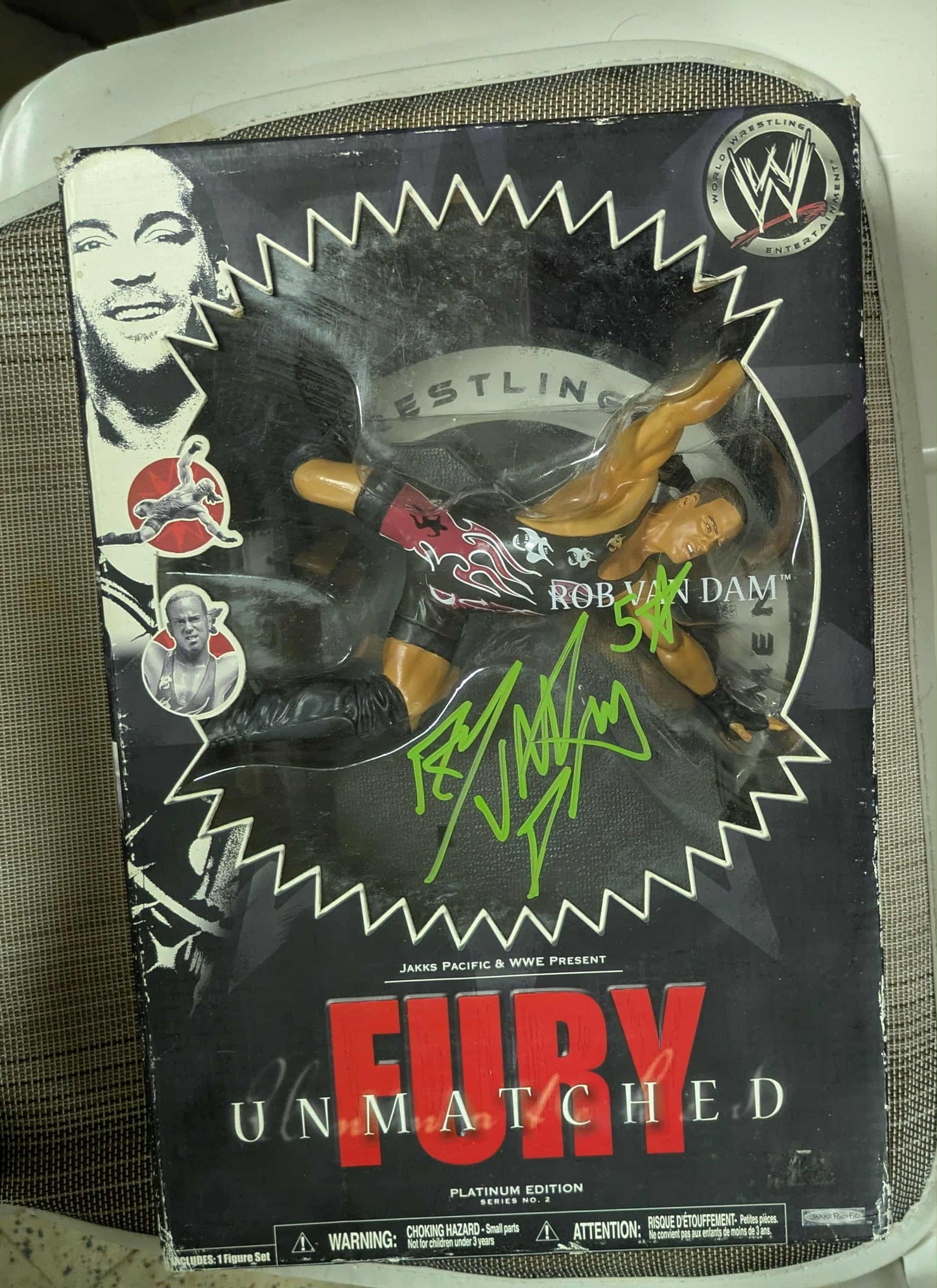 Rob Van Dam Signed WWE Unmatched Fury Figure COA