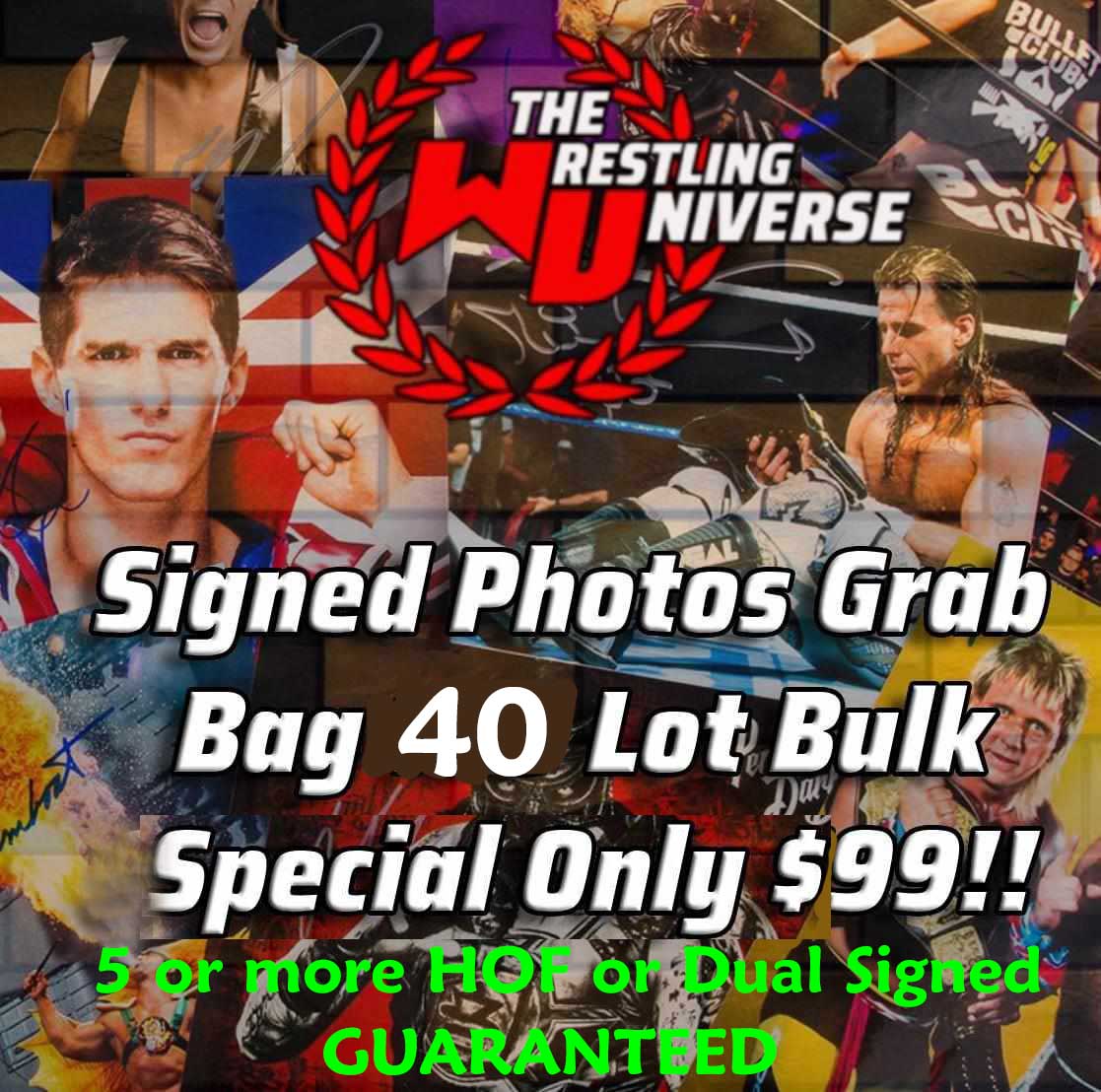 Wrestling Universe Bulk Special 40 Signed Photos Grab Bag GREAT DEAL ONLY $99!!