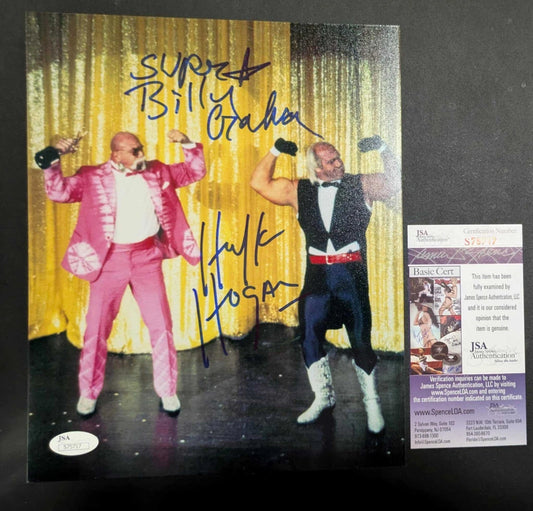 VERY RARE Hulk Hogan & Superstar Billy Graham Dual Signed 8x10 Photo (JSA COA)