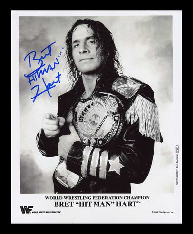 Bret Hit Man Hart Pose 3 Signed Photo COA