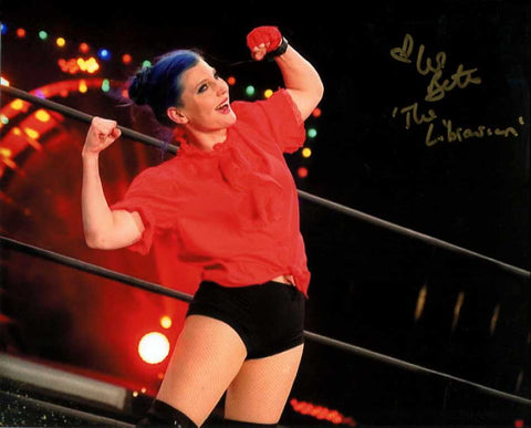 Leva Bates "The Librarian" Signed 8x10 Color Photo (Comes w/COA)