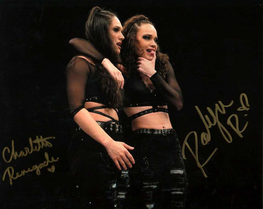 Renegade Twins (Charlette & Robyn) NWA ROH Dual Signed 8x10 Color Photo (Comes w/COA)