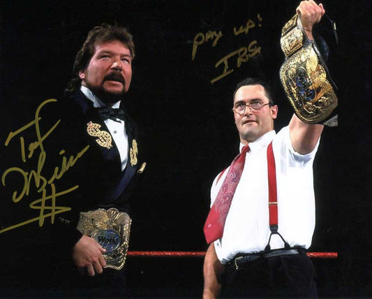 Money Inc (Dibiase & IRS) Signed Photo (Inscribed Pay Up!)