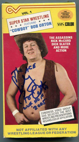 Cowboy Bob Orton Signed All-Star Wrestling 1986 VHS COA