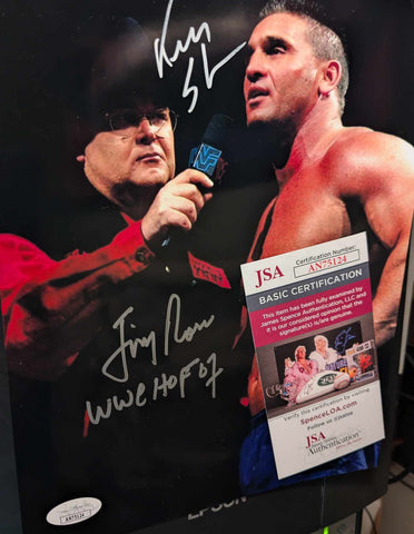 Jim Ross & Ken Shamrock Dual Signed Photo JSA COA