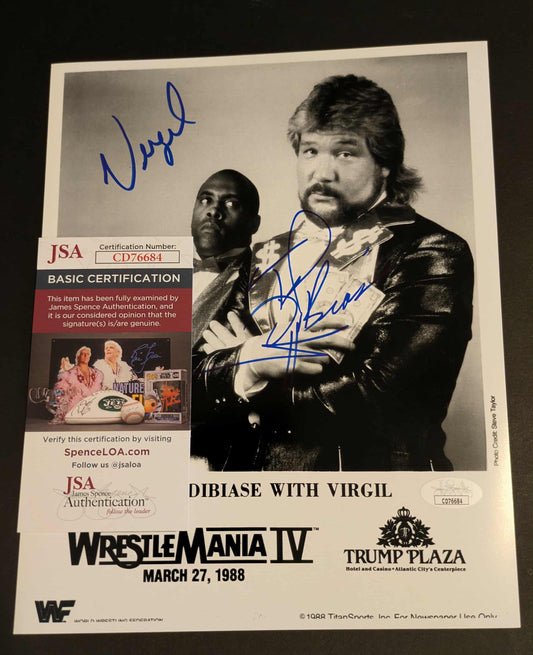 Ted Dibiase & Virgil Dual Signed Photo C JSA COA