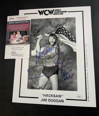 Hacksaw Jim Duggan Pose 2 Signed Photo JSA COA