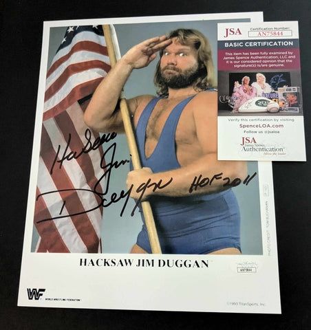 Hacksaw Jim Duggan Pose 5 Signed Photo JSA COA