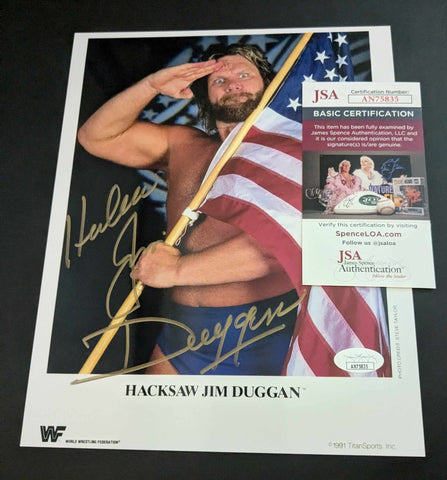 Hacksaw Jim Duggan Pose 6 Signed Photo JSA COA