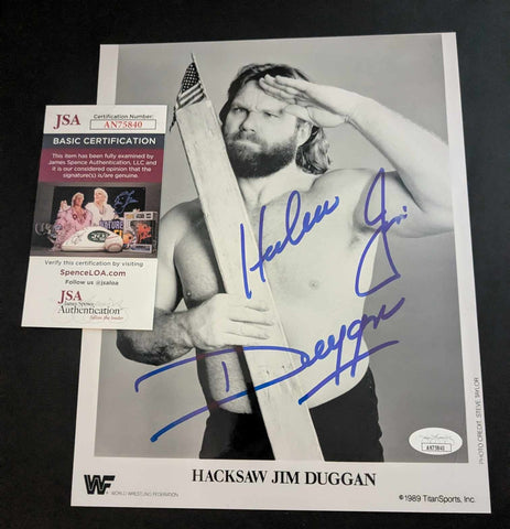 Hacksaw Jim Duggan Pose 1 Signed Photo JSA COA