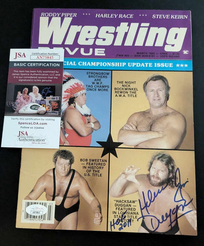 Hacksaw Jim Duggan Wrestling Revue Magazine March 1983 Signed JSA