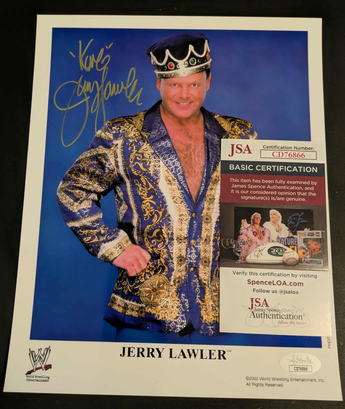 Jerry Lawler Signed Photo A JSA COA