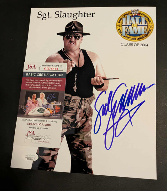 Sgt Slaughter Signed Photo A JSA COA