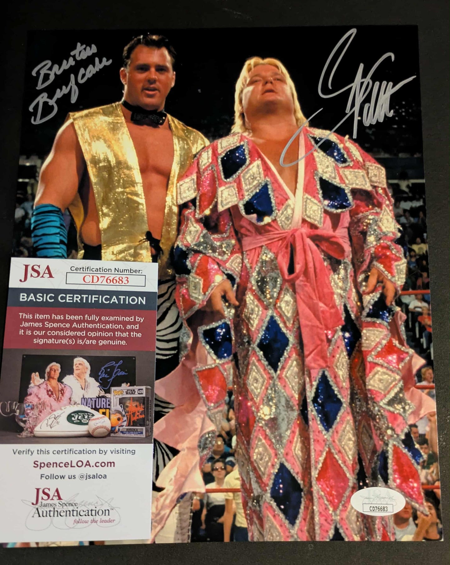 Greg Valentine & Brutus Beefcake Dual Signed Photo A JSA COA