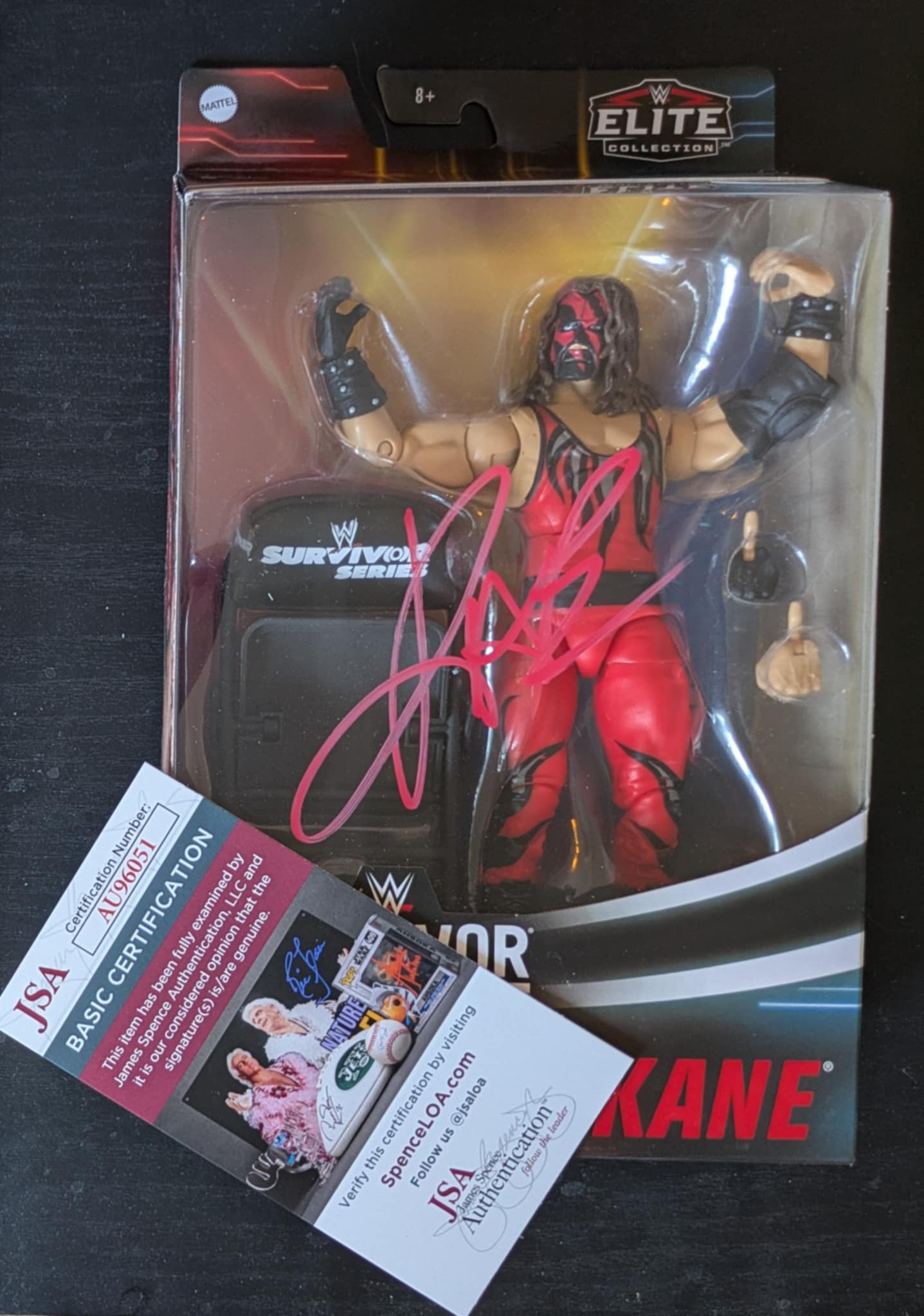 Kane Signed WWE Elite Survivor Series Action Figure JSA COA w/case