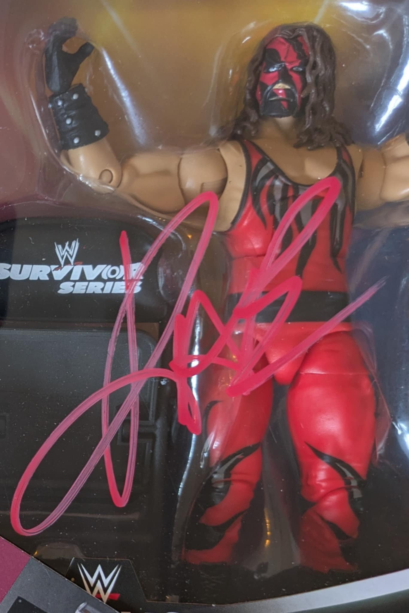 Kane Signed WWE Elite Survivor Series Action Figure JSA COA w/case