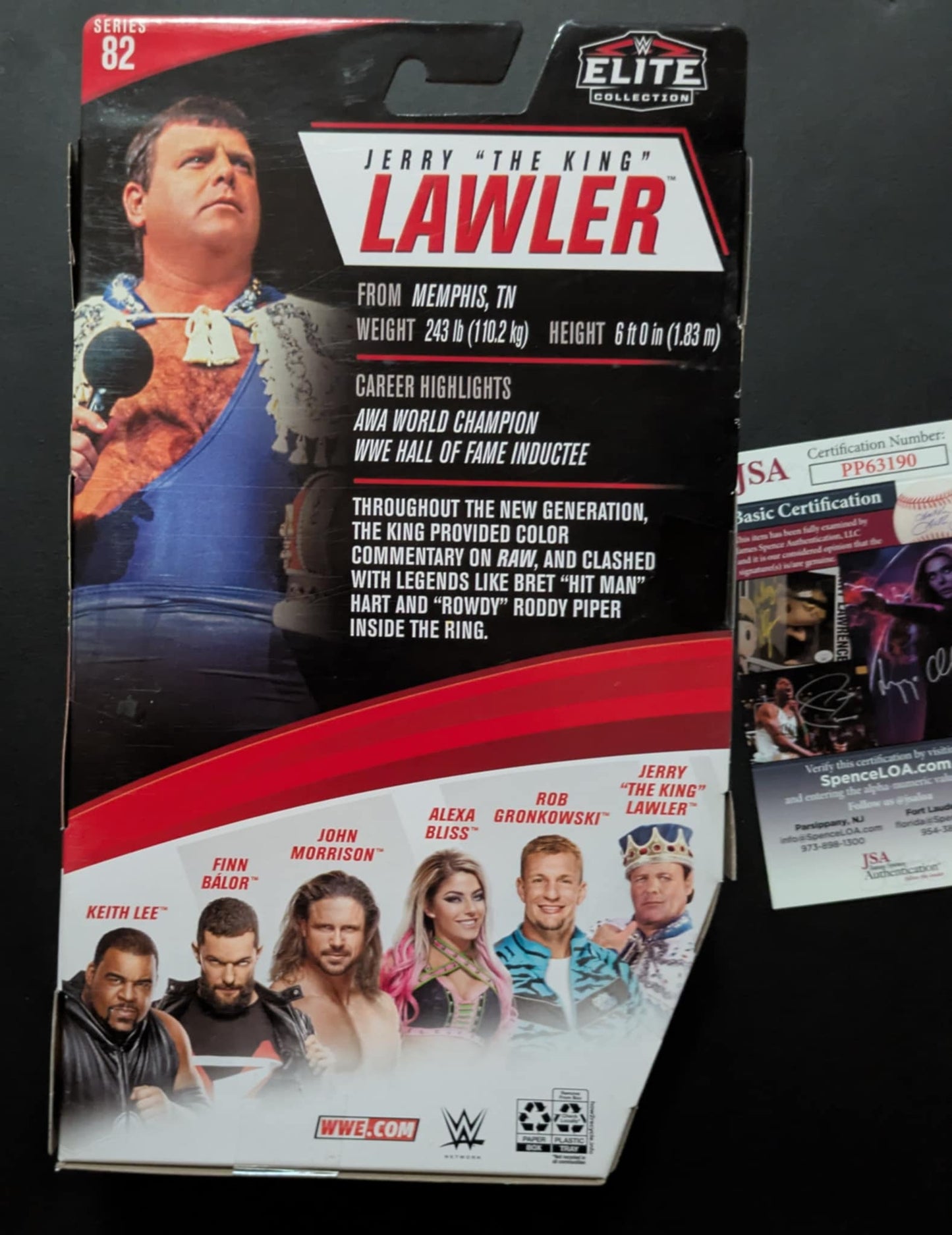 Jerry Lawler Signed WWE Elite Series 82 Action Figure JSA COA