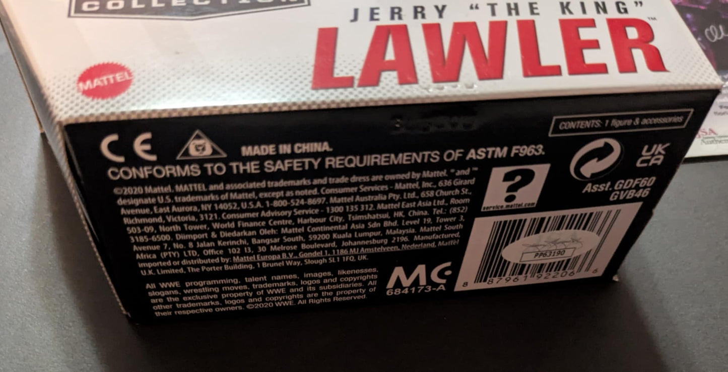 Jerry Lawler Signed WWE Elite Series 82 Action Figure JSA COA