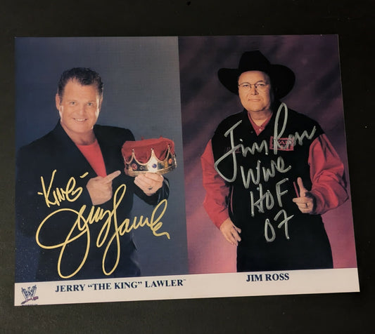 Holiday Special - Jerry Lawler & Jim Ross Inscribed Dual Signed Photo COA