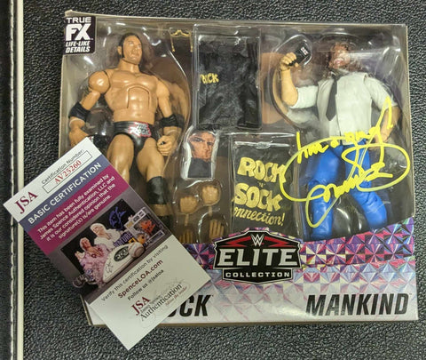 WWE Elite 2-Pack Signed Mankind Yellow Ink Auto JSA COA