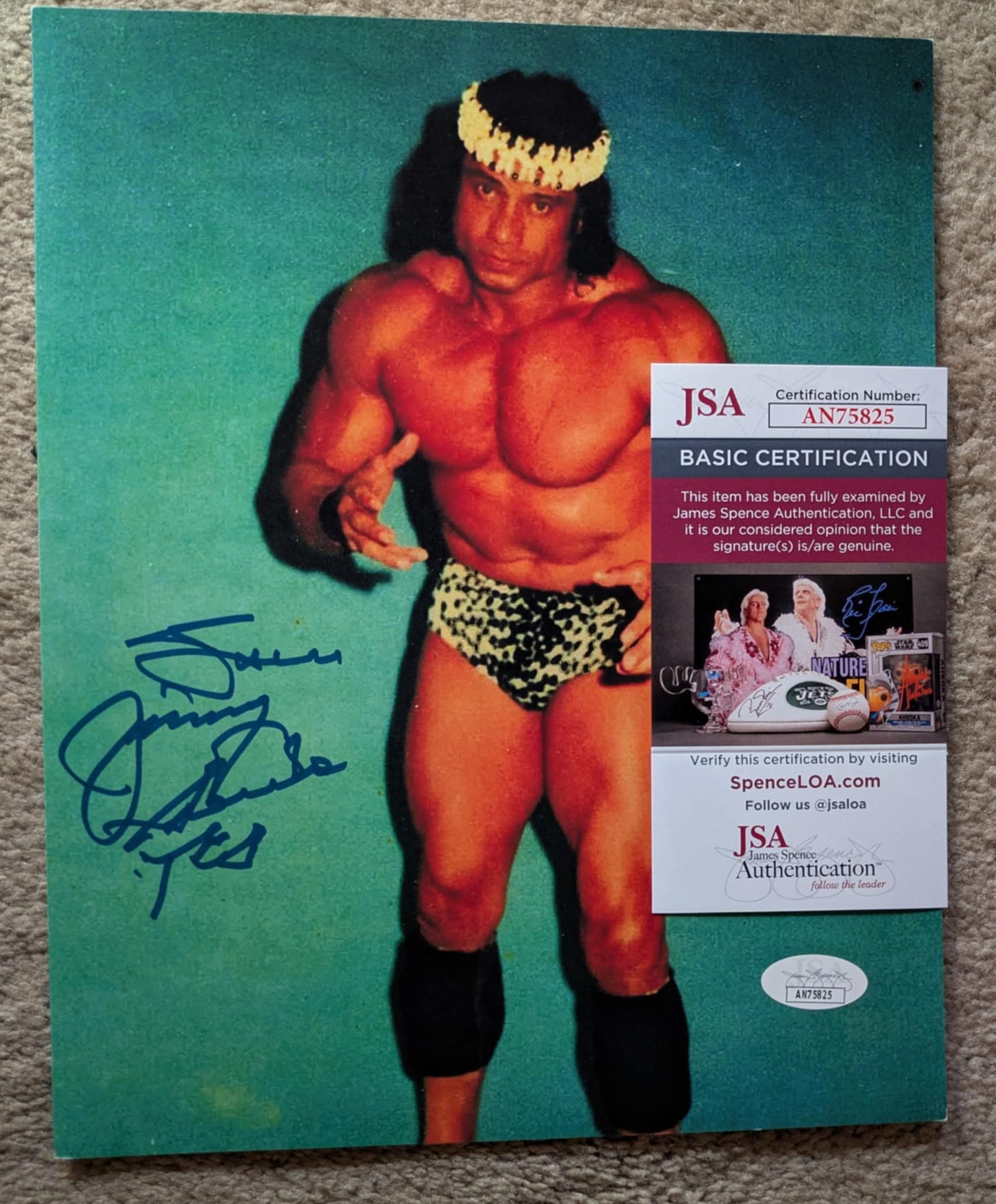 "Superfly" Jimmy Snuka Signed Photo JSA COA