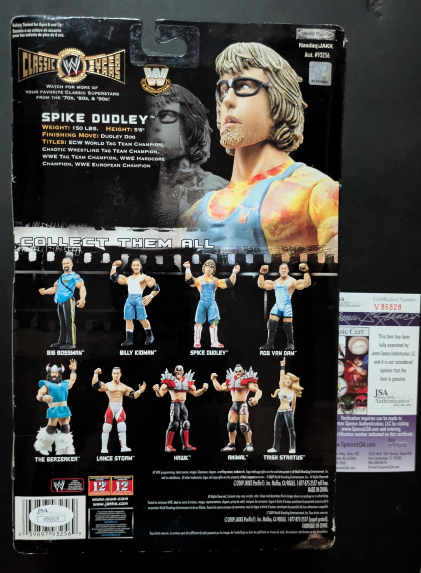 Spike Dudley Signed WWE Classic Superstars 23 Figure JSA COA RARELY SEEN!