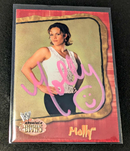 Molly Holly 2002 Fleer WWE Absolute Divas Diva Gems Gold Version #9 Signed COA