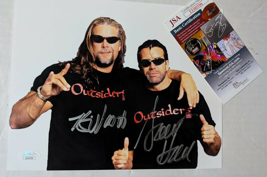 Holiday Special - Scott Hall & Kevin Nash Outsiders Dual Signed Photo JSA COA