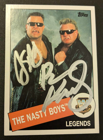 Nasty Boys 2015 Topps Heritage WWE Legends #35 Dual Signed COA