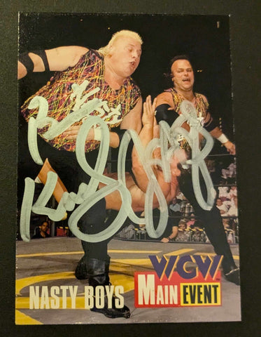 Nasty Boys 1995 WCW Main Event #35 Dual Signed COA