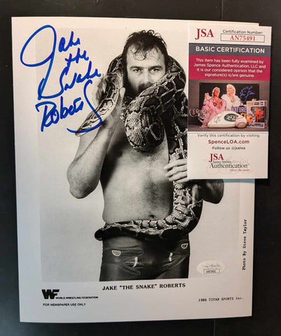 Jake “The Snake” Roberts Pose 1 Signed Photo JSA COA