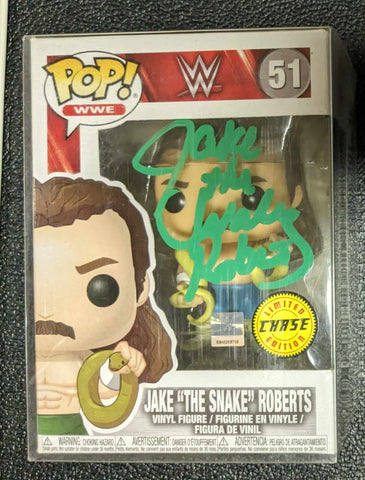 Jake The Snake Roberts WWE Funko POP 51 Chase Signed JSA COA