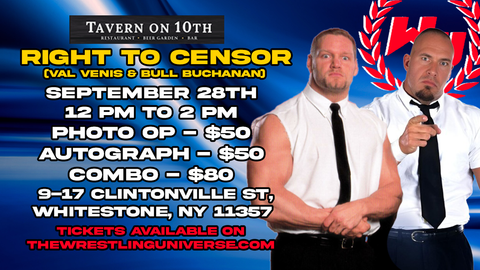 In-Store Meet & Greet with Right To Censor (Val Venis & Bull Buchanan) on September 28th from 12-2pm
