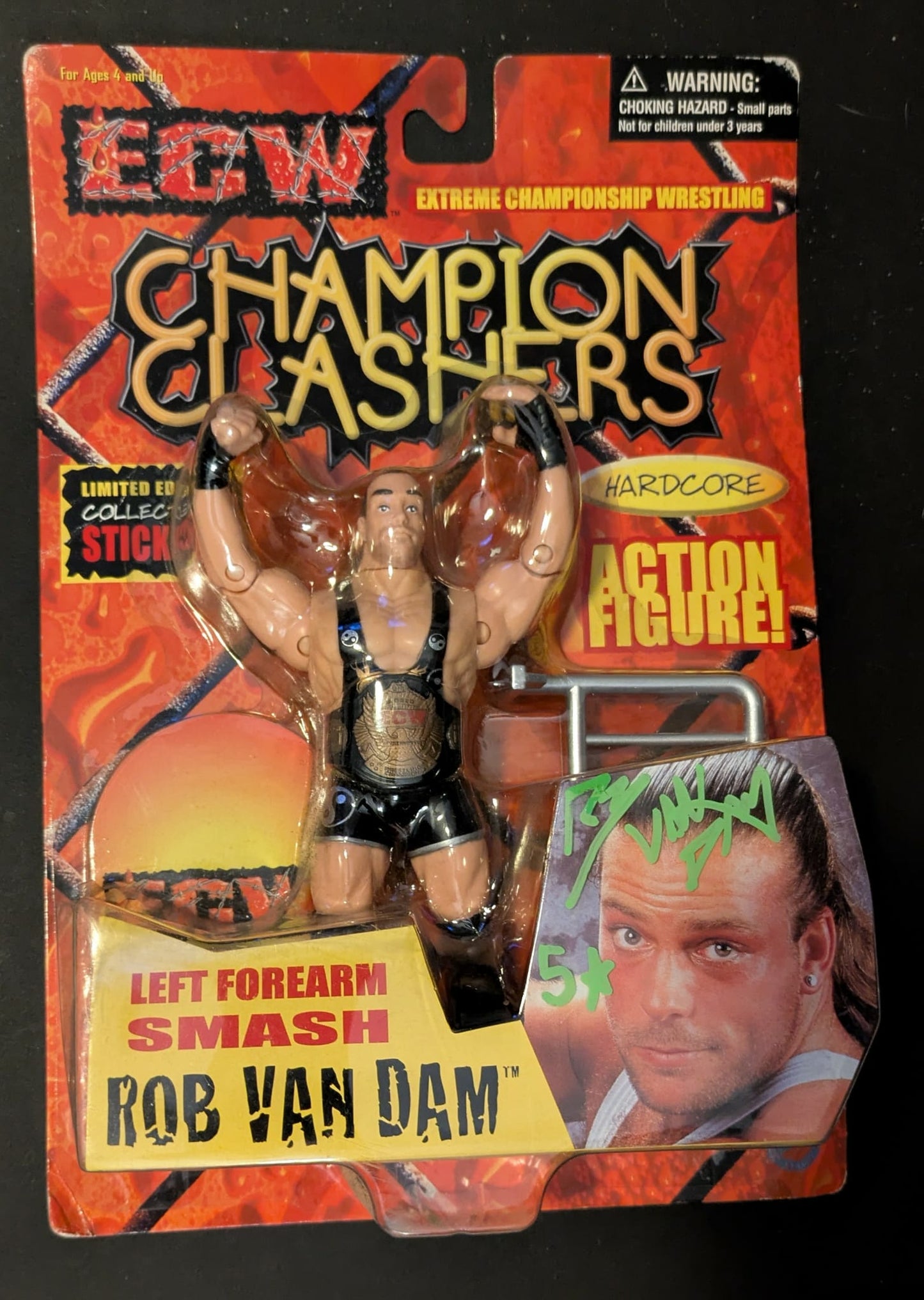 Rob Van Dam Signed Figure ECW Champion Clashers (Tough To Find Signed!)