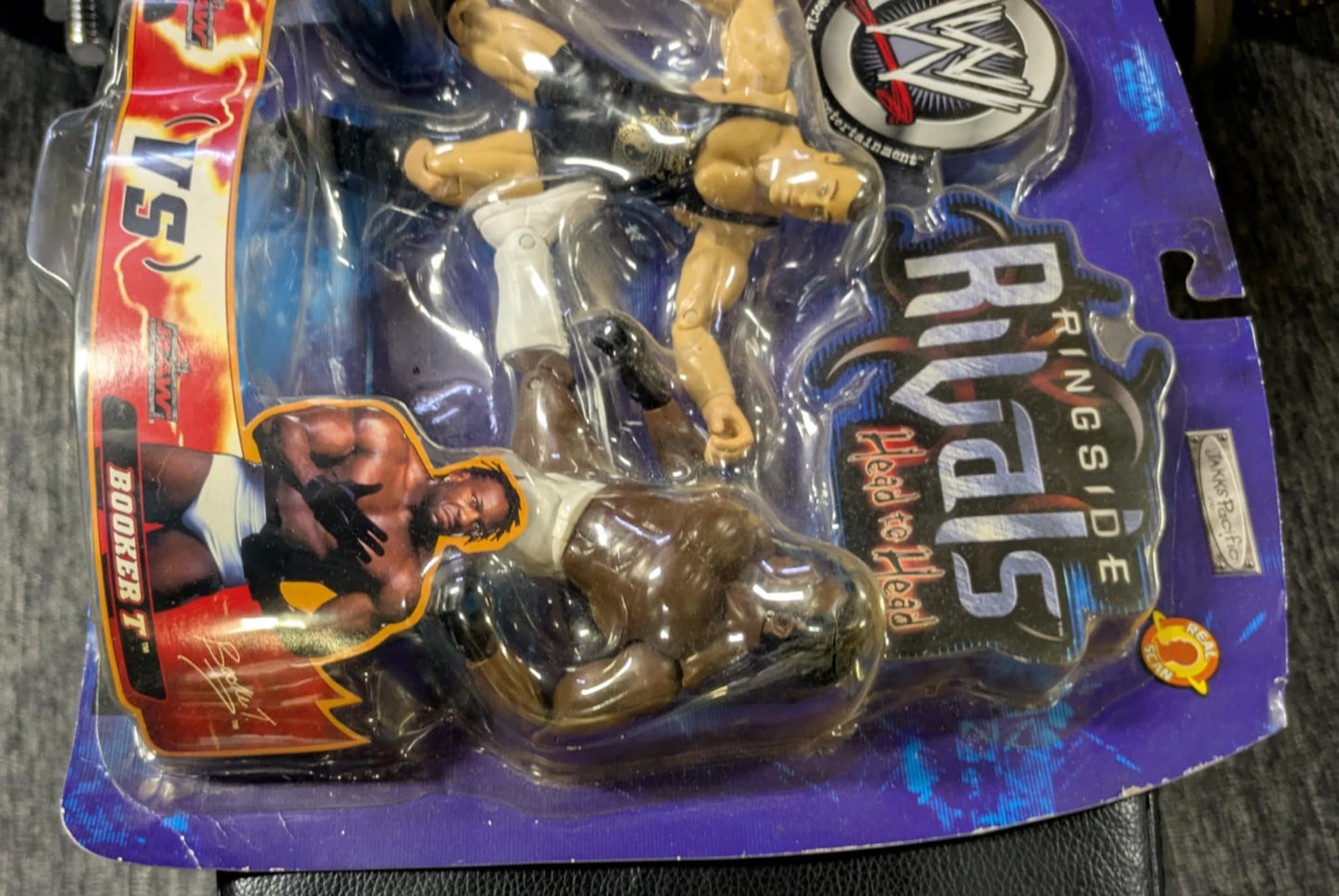 Rob Van Dam vs Booker T Signed WWE RINGSIDE RIVALS JAKKS 2-PACK Figure COA