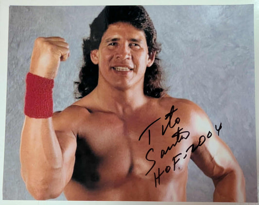 Tito Santana Signed Photo HOF Inscription COA