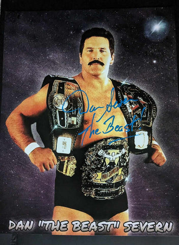 Dan Severn (Blue Ink) Signed 11x14 Photo COA