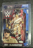 WWE Mattel Elite 89 Sgt Slaughter Signed Figure w/case Inscribed JSA COA