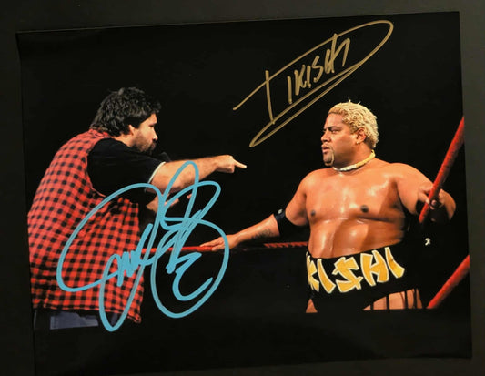 Cactus Jack (Mick Foley) & Rikishi Rare Dual Signed Photo COA