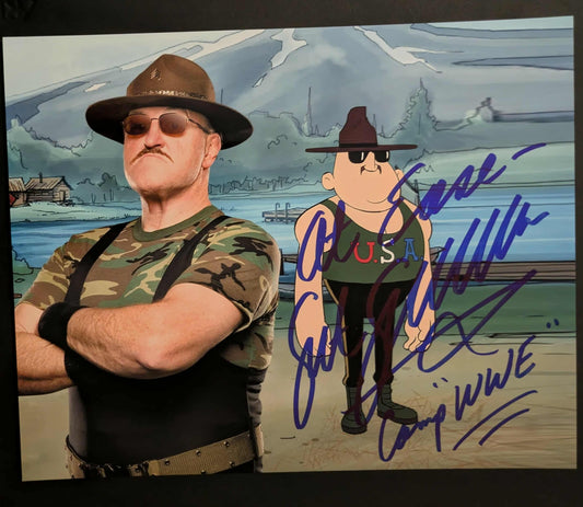 Sgt Slaughter Pose 1 Camp WWE Inscribed Signed Photo COA