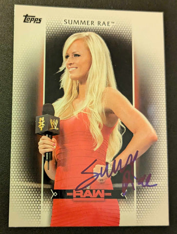 Summer Rae 2017 Topps WWE Women's Division RAW Signed COA