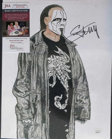 Sting 11x14 Signed Unique Drawn Photo JSA COA